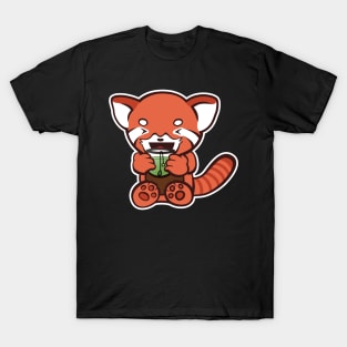 Red Panda Loves Green Tea T-Shirt